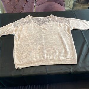Torrid super soft plush purple V-Neck lace Lightweight Knit top size 2